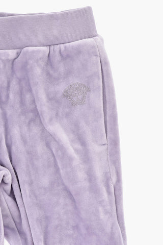 Velour Pants With Iconic Rhinestone Detail