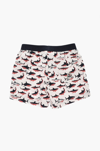 Boxer-Badehose aus Nylon mit Allover-Haie-Print