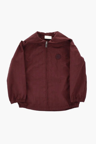 Giubbotto in Nylon con Monogram All-Over e Cappuccio
