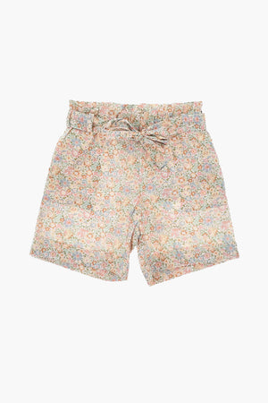 Floral-Print Shorts with Belt