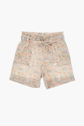 Floral-Print Shorts with Belt