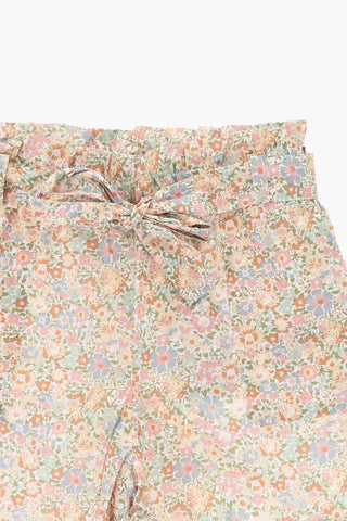 Floral-Print Shorts with Belt