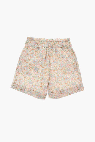 Floral-Print Shorts with Belt