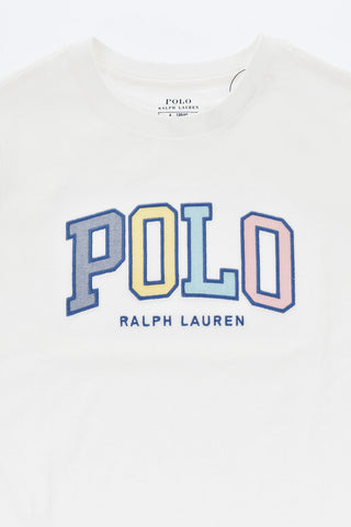 Baumwoll-Jersey T-Shirt mit Rundhalsausschnitt und gesticktem Logo