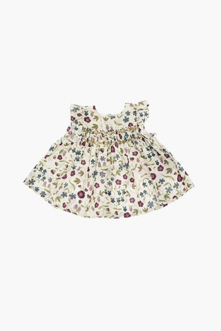 Floral-Print Blouse NAOMIE With Buttoned Back And Ruffled Sleeve