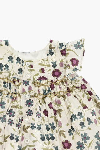 Floral-Print Blouse NAOMIE With Buttoned Back And Ruffled Sleeve