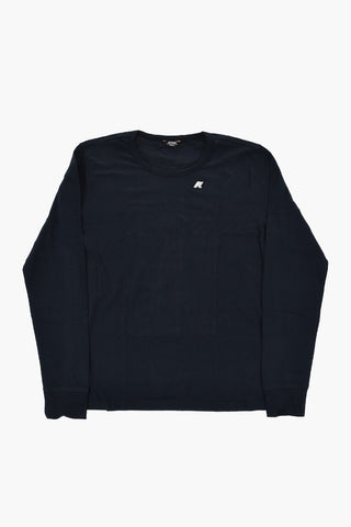 T-shirt Girocollo in Cotone a Maniche Lunghe
