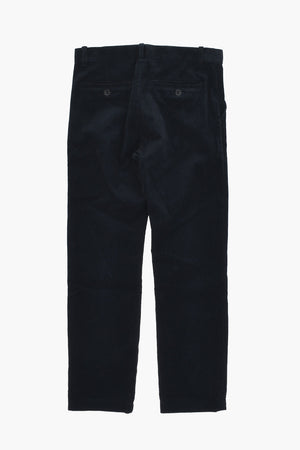 Ribbed Velour Pants With Hidden Button Closure