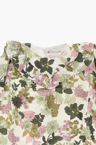 Linen and Cotton Dress FALBALI with Floral Print