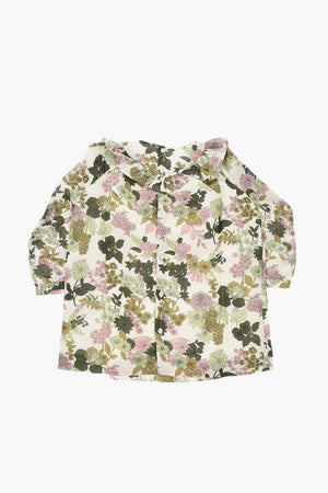 Linen and Cotton Dress FALBALI with Floral Print