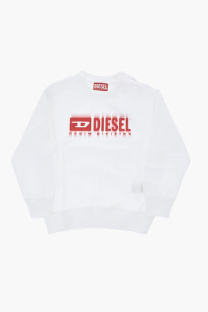 Brushed Cotton Crewneck Sweatshirt FADED LOGO