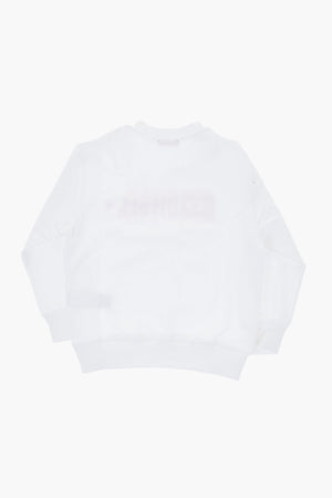 Brushed Cotton Crewneck Sweatshirt FADED LOGO
