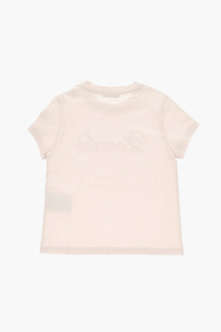 Cotton Jersey Crewneck T-Shirt with Rhinestone Logo