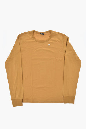 T-shirt Girocollo in Cotone a Maniche Lunghe