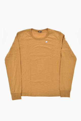T-shirt Girocollo in Cotone a Maniche Lunghe