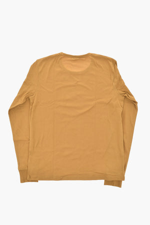 T-shirt Girocollo in Cotone a Maniche Lunghe