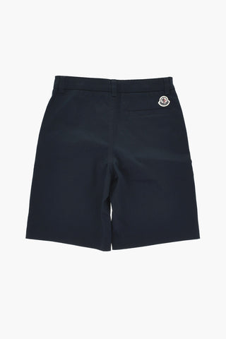 Stretch Cotton Shorts with Printed Logo