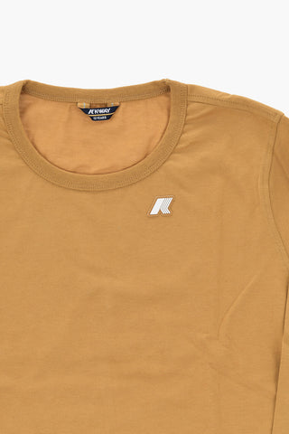 T-shirt Girocollo in Cotone a Maniche Lunghe