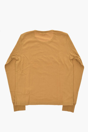 T-shirt Girocollo in Cotone a Maniche Lunghe