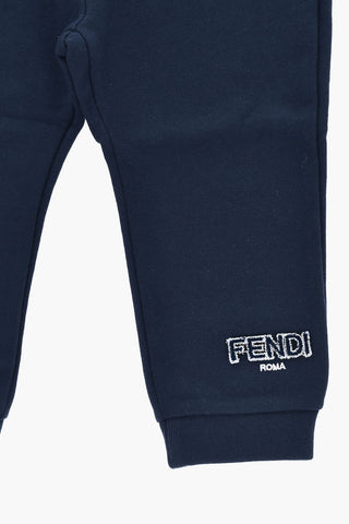 Cotton Joggers With Embossed Logo