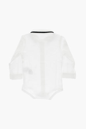 Cotton Long-Sleeve Polo Bodysuit