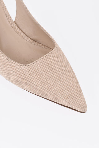 Linen Slingback Pumps ARABEL with 6cm Spool Heel