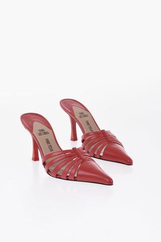 Leather Python-Effect Mules NADIA 9cm