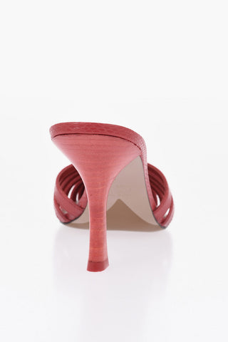 Leather Python-Effect Mules NADIA 9cm