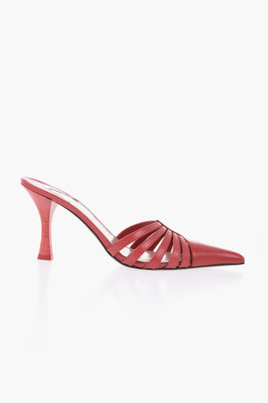 Leather Python-Effect Mules NADIA 9cm