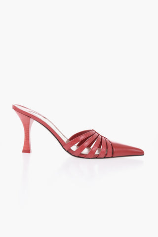 Leather Python-Effect Mules NADIA 9cm