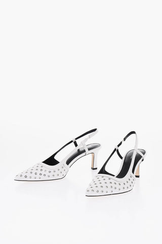 Leather Slingbacks ALORA with All-Over Eyelets 7cm