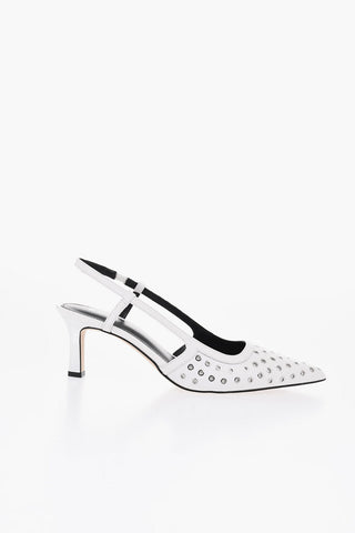 Leather Slingbacks ALORA with All-Over Eyelets 7cm