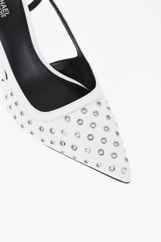 Leather Slingbacks ALORA with All-Over Eyelets 7cm