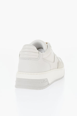 Lace-Up Leather Sneakers With Rubber Sole