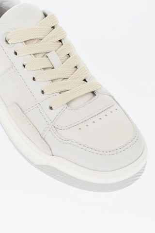 Lace-Up Leather Sneakers With Rubber Sole