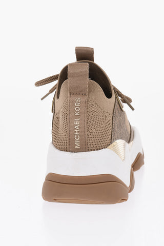 Knit Mid Sneakers with Leather Monogram Details