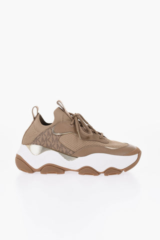 Knit Mid Sneakers with Leather Monogram Details