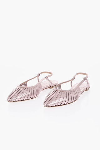 Lamé Leather Slingback Ballet Flats TREVI