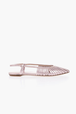 Lamé Leather Slingback Ballet Flats TREVI