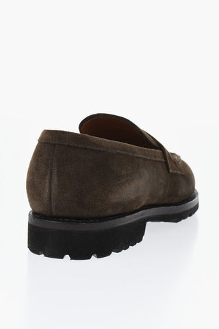 Suede Penny Loafers with Lug Sole