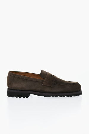 Penny-Loafer aus Veloursleder mit Profilsohle