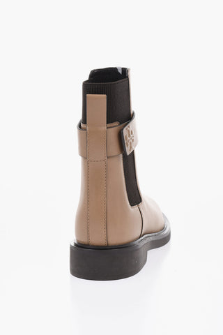 Leather Chelsea Ankle Boots DOUBLE T with Strap