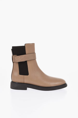 Leather Chelsea Ankle Boots DOUBLE T with Strap