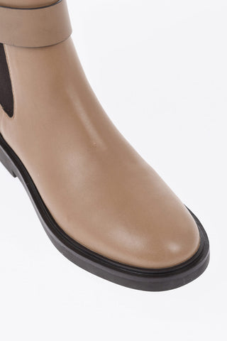 Leather Chelsea Ankle Boots DOUBLE T with Strap