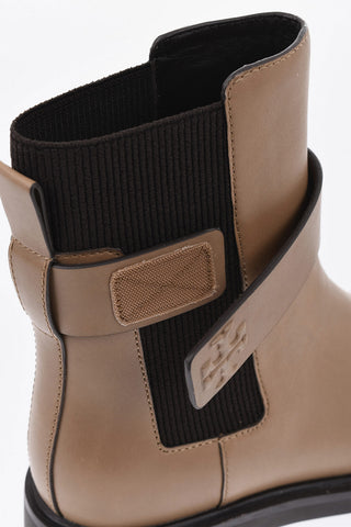Leather Chelsea Ankle Boots DOUBLE T with Strap