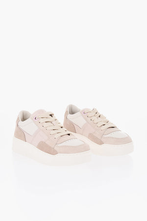 Sneakers Allacciate in Pelle Color Block