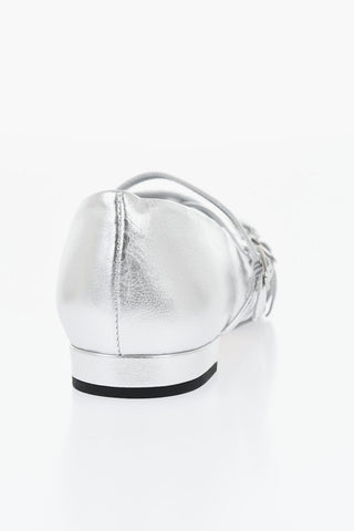 Ballerine in Pelle Lamè ELOISE con Cinturini Criss Cross