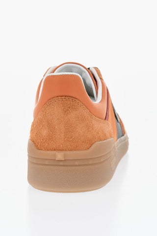 Low-top Suede Sneakers with Contrasting Side Logo