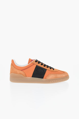 Low-top Suede Sneakers with Contrasting Side Logo