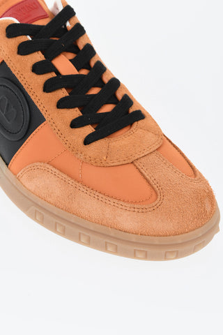Low-top Suede Sneakers with Contrasting Side Logo